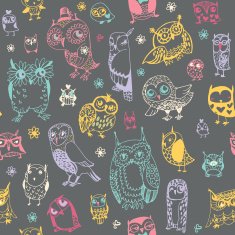Owl seamless background N5
