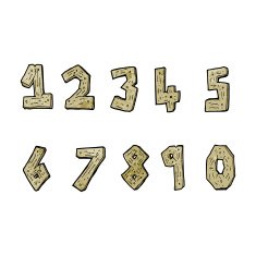 cartoon wooden numbers N16