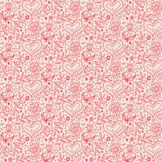 Valentine's day doodle seamless background