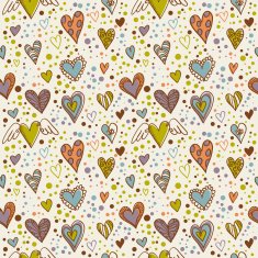 Cute doodle hearts seamless wallpaper N4