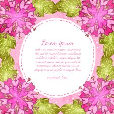 Flower background with doodle heart N7