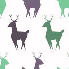 Cute deer vector seamless pattern