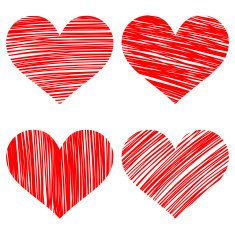 hearts set cartoon vector illustration N2