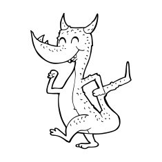 cartoon happy dragon N14