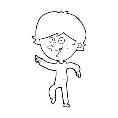cartoon happy pointing man N28