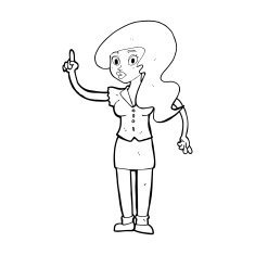 cartoon pretty woman with idea N102