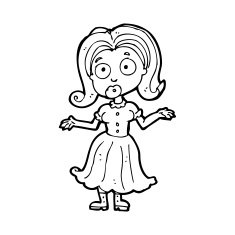 cartoon confused girl N15