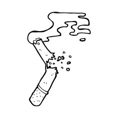 cartoon broken cigarette N12