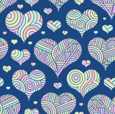 Retro seamless pattern with hearts N3
