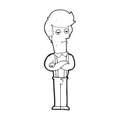 cartoon bored man N55