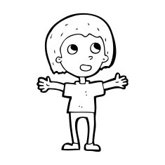 cartoon happy person N49