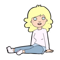 cartoon happy woman N397