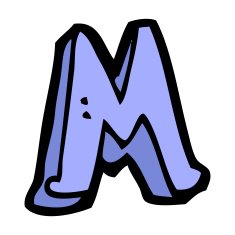 Cartoon Letter M N28