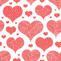 Retro seamless pattern with hearts N5