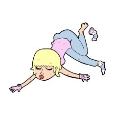 cartoon woman floating N15