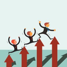 Businessmen Progress Arrow