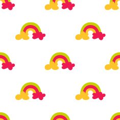 Rainbow seamless pattern Light background Vector illustration N2