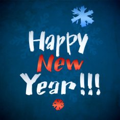Happy New Year greeting card with lettering
