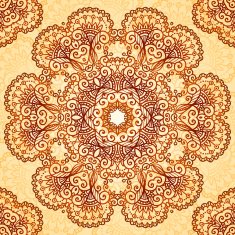 Ornate vintage circle pattern in mehndi style N10