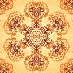 Ornate vintage circle pattern in mehndi style N11