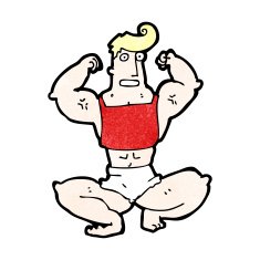 cartoon body builder man N6