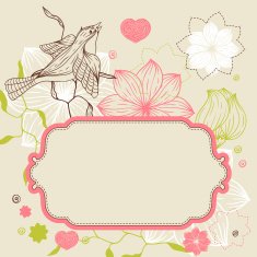 Birds flower and hearts concept Vector illustration N4