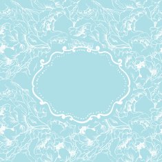 Elegant invitation card on flower seamless background Vector illustration