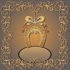 Vintage Card with Christmas Horseshoe