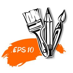 art Icons set A vector illustration N3