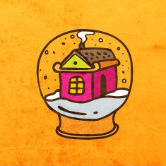Snow Globe on Grunge Background