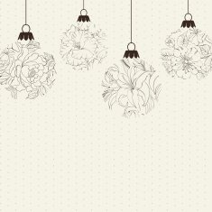 Christmas balls with flowers N2
