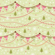 Christmas seamless pattern with garland