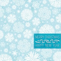 blue christmas background with snowflakes and label for text