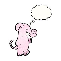 elephant with thought bubble cartoon N3