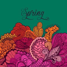 Decorative element lace border "Spring" lettering N3