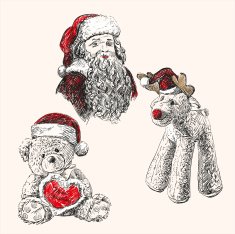 christmas set hand drawn vector llustration sketch