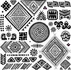 Tribal vintage ethnic pattern set N5