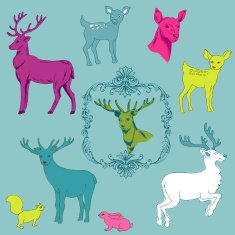 Deer Christmas Set - for design and scrapbook
