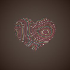 illustration with a multicolored heart