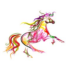Horse sketch colorful for your design Symbol of 2014 year