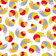 Cute seamless pattern with small snails