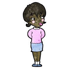 cartoon annoyed woman N288