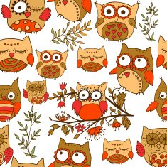 Seamless cute owl pattern N2