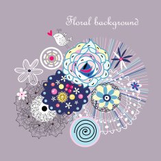 Abstract background doodle bird pattern N15