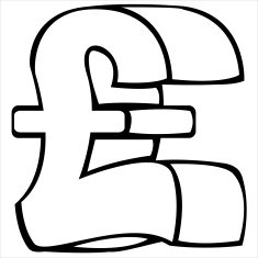 pound sterling symbol on white background