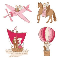 Bride and Groom - Wedding Doodle Set N2