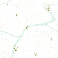 Steppe Landscape Delicate Seamless Pattern