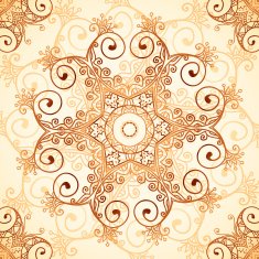 Ornate vintage circle pattern in mehndi style N12