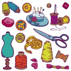 Sewing Kit Doodles - hand drawn