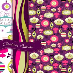 Set of Retro ornament Christmas patterns